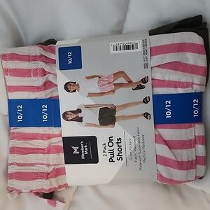 Member's Mark Girl's 2-Pack Elastic Waistband Pull-on Shorts Size NWT 10/12